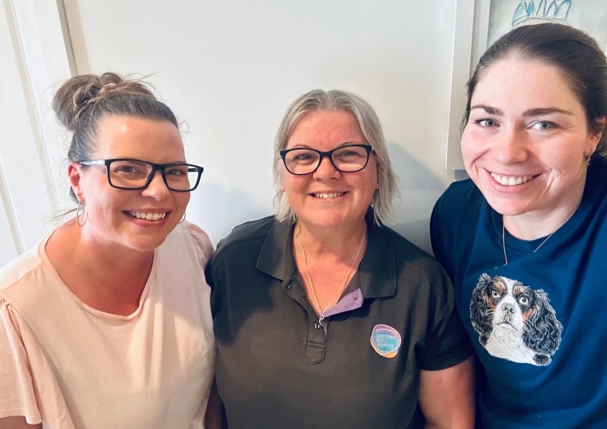 The Bonne Santé team — Laura, Michelle, and colleague smiling together